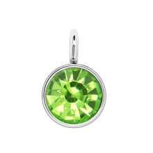 Birthstone Rhinestone Crystal Silver Jewelry DIY Necklace Earrings Keyring Pendant Bright Green for Girls Birthday