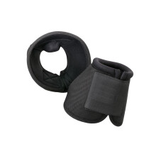 Heavy Duty Shock Absorbing Bell Boots for Horses, Black, Large, Durable Equestrian Protection Accessories