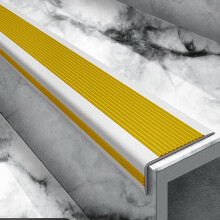Stair Nosing Strip Rubber 5cm Wide Non-Slip Ribbed Floor Transition Strip 130cm Fireproof Safety Edge Guard