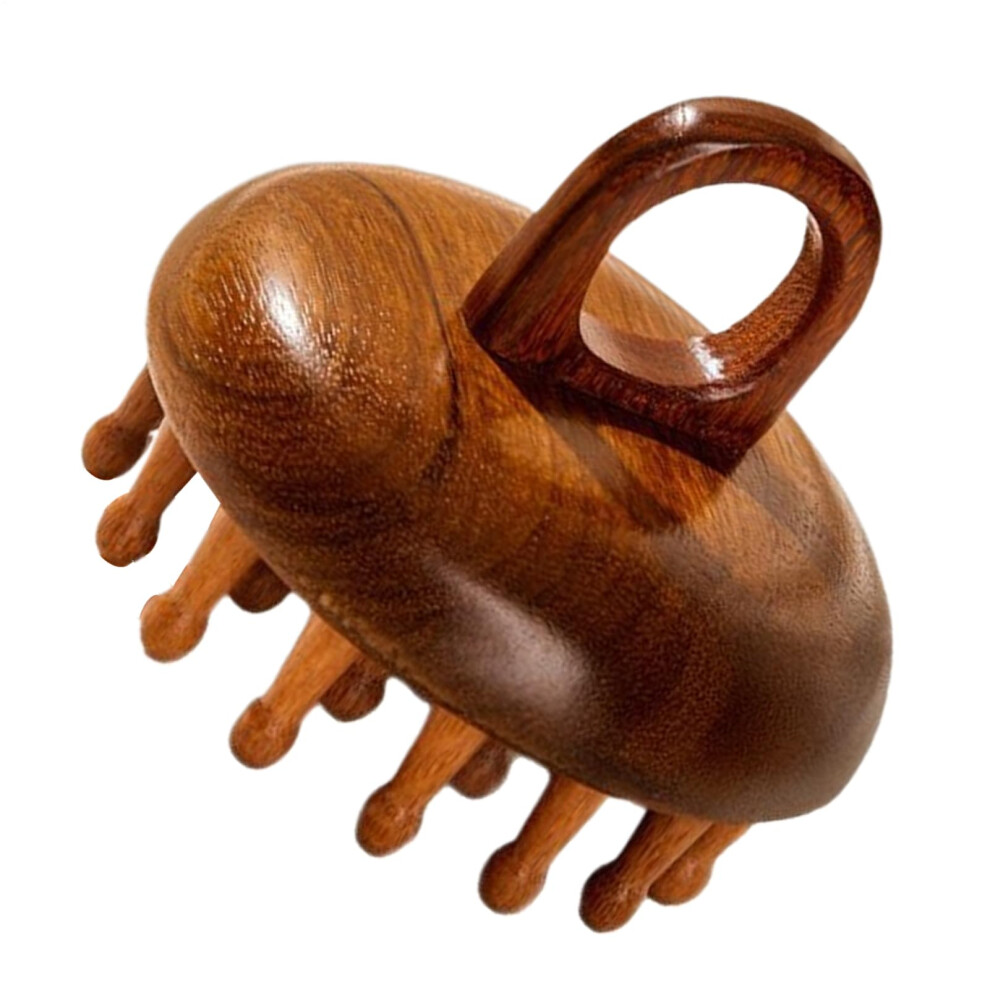 Scalp Massage Wood Tool, 28-Tooth Meridians Massage Comb in Sandalwood | Multifunctional Scalp Brush for Adults