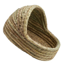 Hamster House Hideout Habitat for Rabbits Guinea Pigs Soft Grass Bed Cozy Pet Shelter 12x12 Inches Natural Material