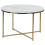 Beliani Coffee Table QUINCY Tempered Glass Marble/ Gold 1