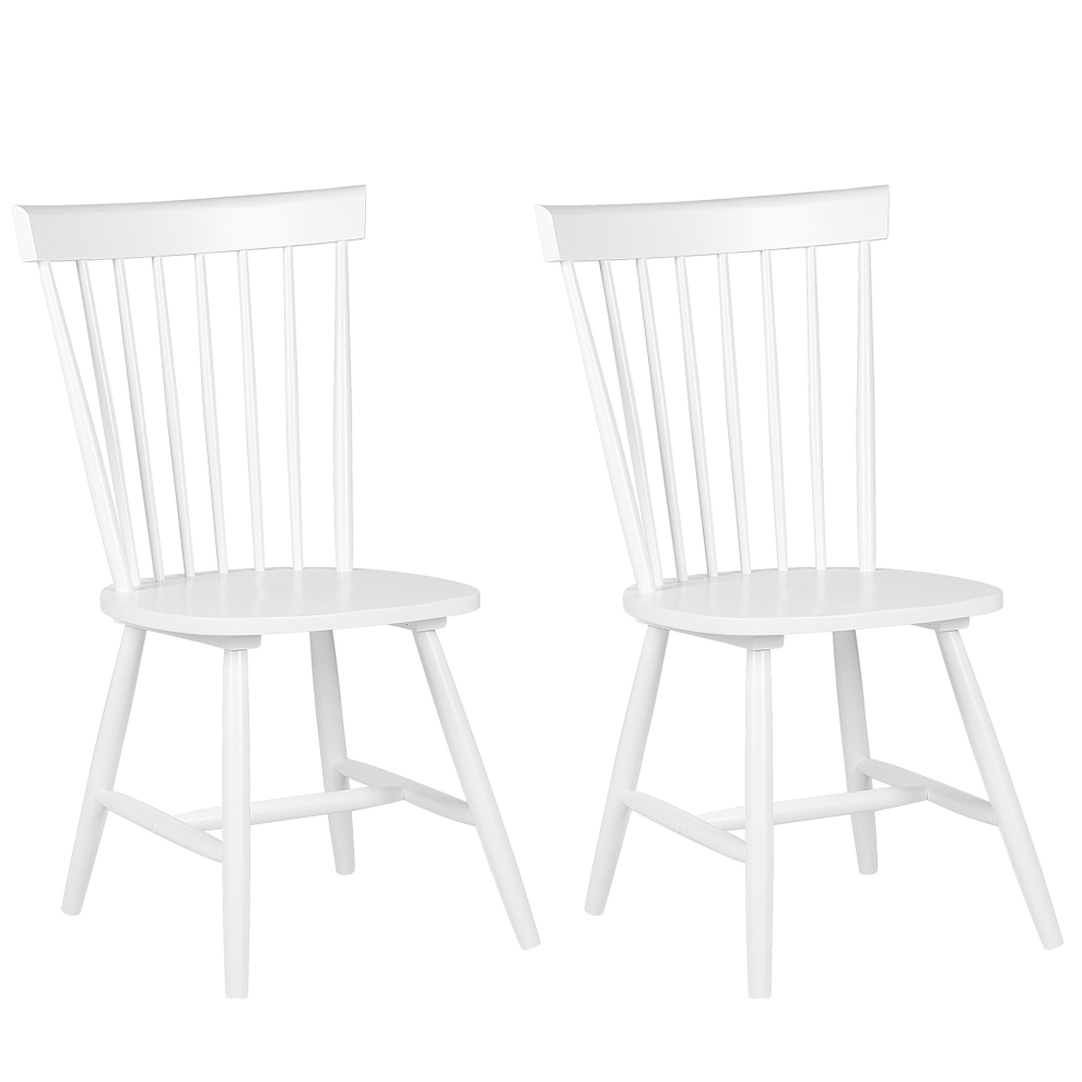 Set of 2 Dining Chairs BURGES Wood White