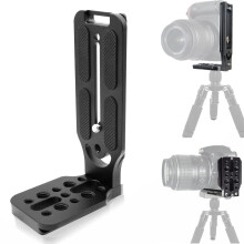 L-Mount Vertical Plate Holder for Gimbal Stabiliser Compatible with 1/4 Inch 3/8 Inch DSLR Cameras for Video Tripods Monopods