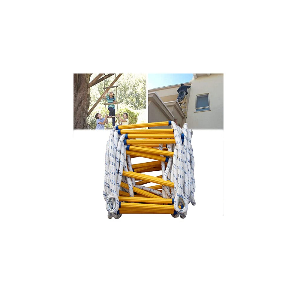 Emergency Ladder 49Ft/15M Â Robust 453 Kg Capacity, Secure Carabiners For House, Treehouse And Playground Use 6482260017761
