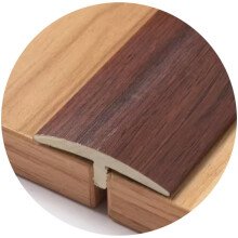 Self-Adhesive T-Shape Floor Transition Strip, PVC Edge Profile for Thresholds, Wood Grain Black Walnut, 35mm Width