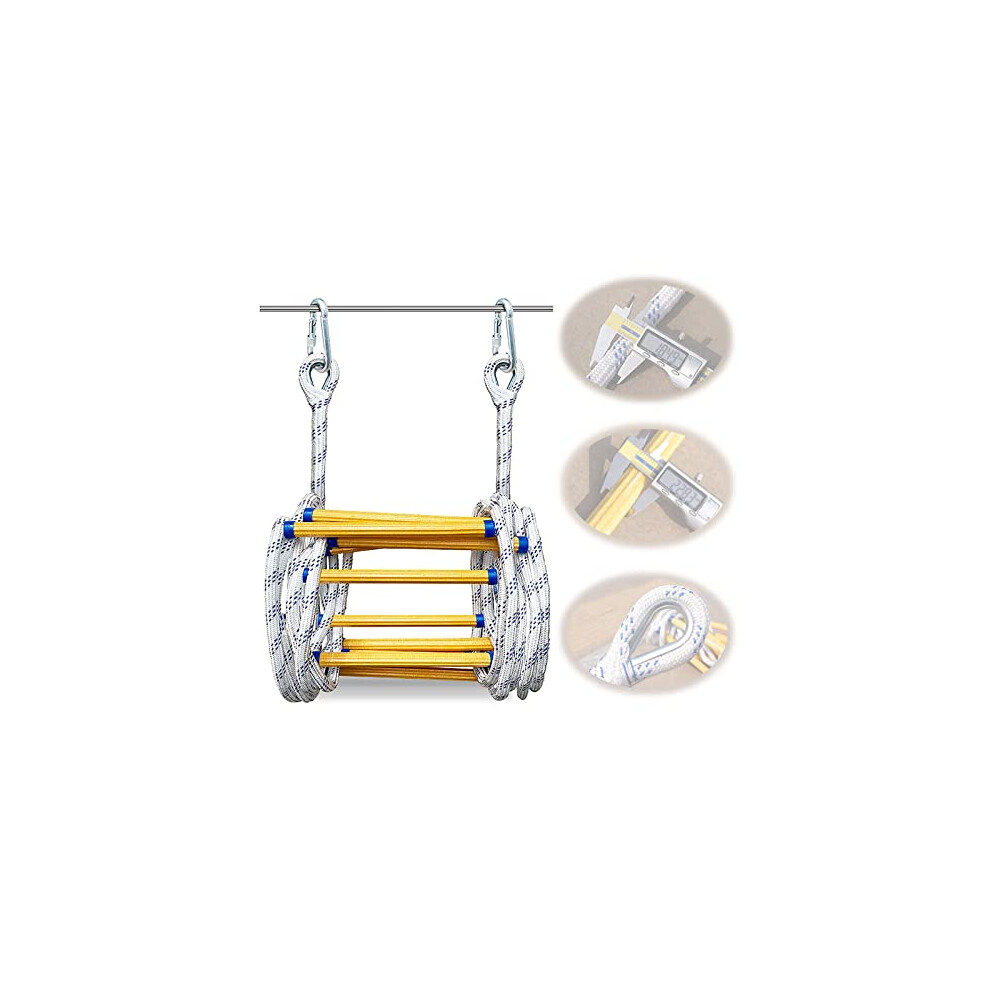 Safety Rope Ladder 12M Fire Escape Ladder 30Cm Spacing Emergency Climbing Ladder For Secure Access 39.3Ft 6947110515984