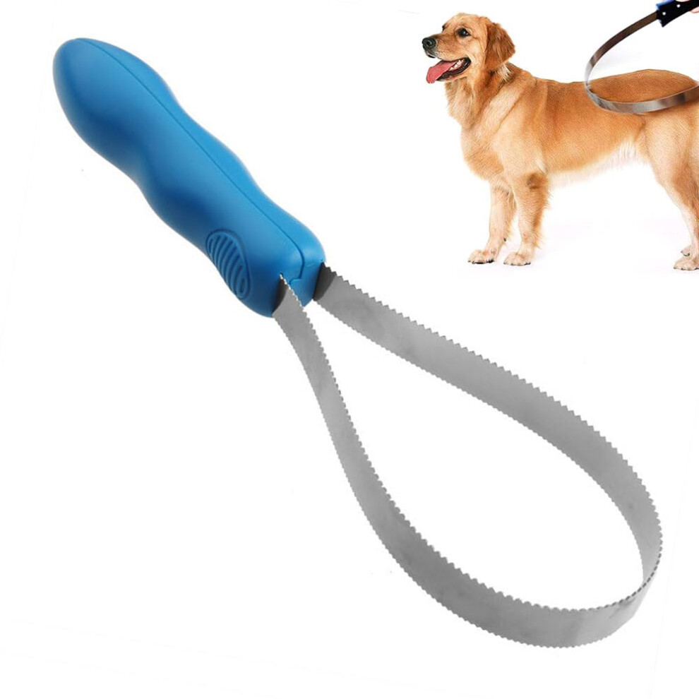 Dog Deshedding Loop Brush Double-Sided Shedding Blade Grooming Tool for Dogs and Cats 1-Piece Stainless Steel