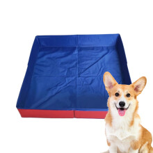 50 x 50 x 10 cm PVC Dog Swimming Pool Foldable Non-Slip Paddling Pool for Large Small Dogs Cats Red