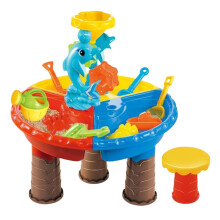 Sand and Water Table for Toddlers - Interactive Outdoor Beach Activity Toy with Accessories, Educational Sensory Play, 2-in-1 Design