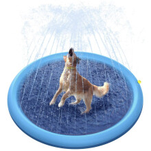 Dog Pool 100 cm - Thickened Non-Slip Sprinkler Mat, Foldable Splash Pad for Large and Small Dogs, Outdoor Summer Fun