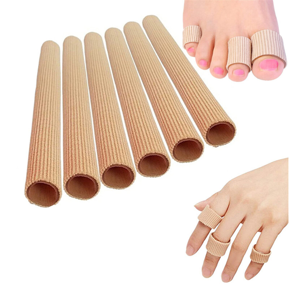 Finger Toe Sleeve Tubes and Open Toe Cap 6 PCS Gel Toe Protectors for Bunion, Hammertoe, Callus Relief, 2.5cm Diameter
