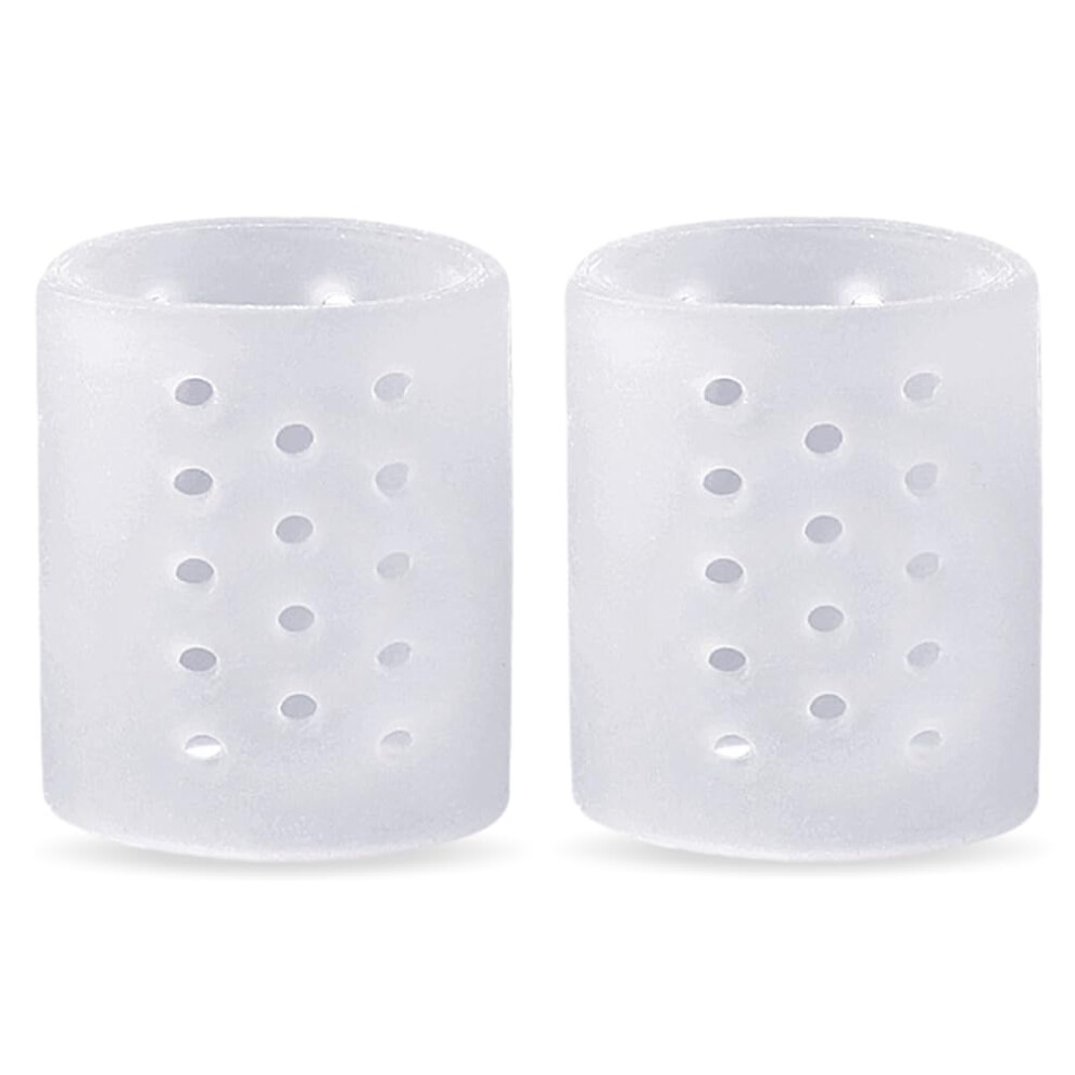 Breathable Bunion Toe Caps for Hammer Toes, 2-Pack Silicone Toe Protectors, Transparent Gel Tubes for Blisters