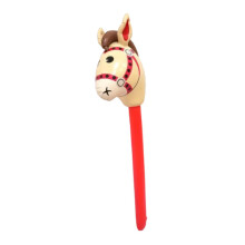 Inflatable Stick Horse Toy for Kids - Portable Red Blow-Up Horse with Balloon Tail for Performance Props and Play Activities