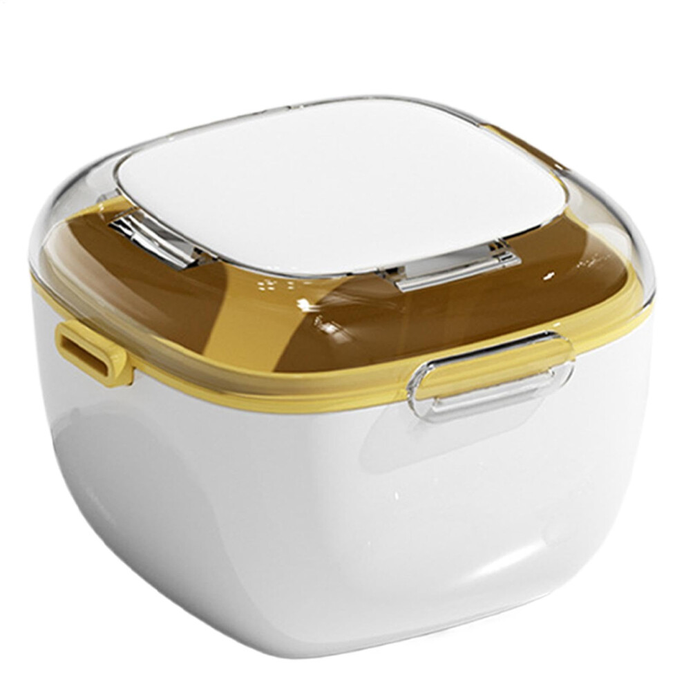 Yellow Denture Cleaning Case With Leak-Proof Design, Portable Retainer Holder, Mouth Guard Container For Small Items