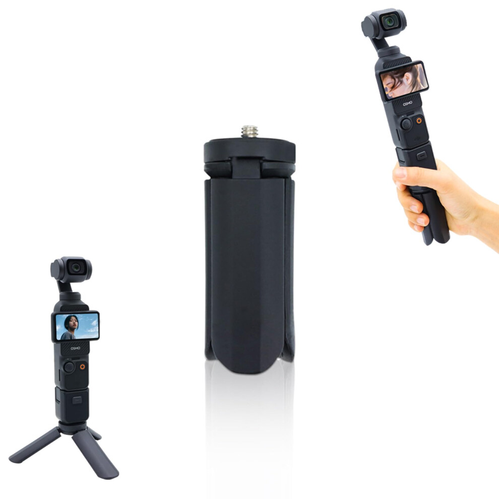 Portable Mini Tripod For Dji Osmo Pocket 3 Camera, Foldable Desktop Stand With Handheld Extension Handle And 1/4" Screw Interface 6947110517940