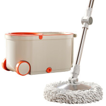 Spin Mop Set with 2 Microfiber Mop Heads and 360 Rotating Bucket for Efficient Wet and Dry Floor Cleaning