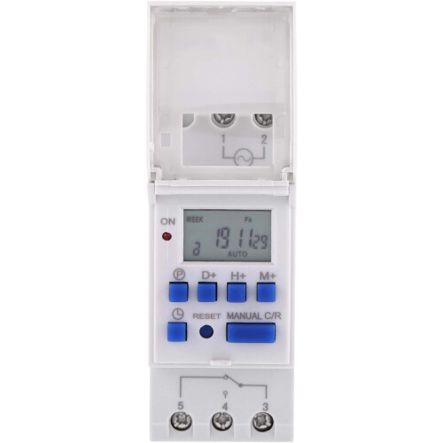 Timer DIN Rail Digital Multifunction Timer with LCD Display, 16 A, Weekly Programmable Electronic Relay for Industrial Automation 1