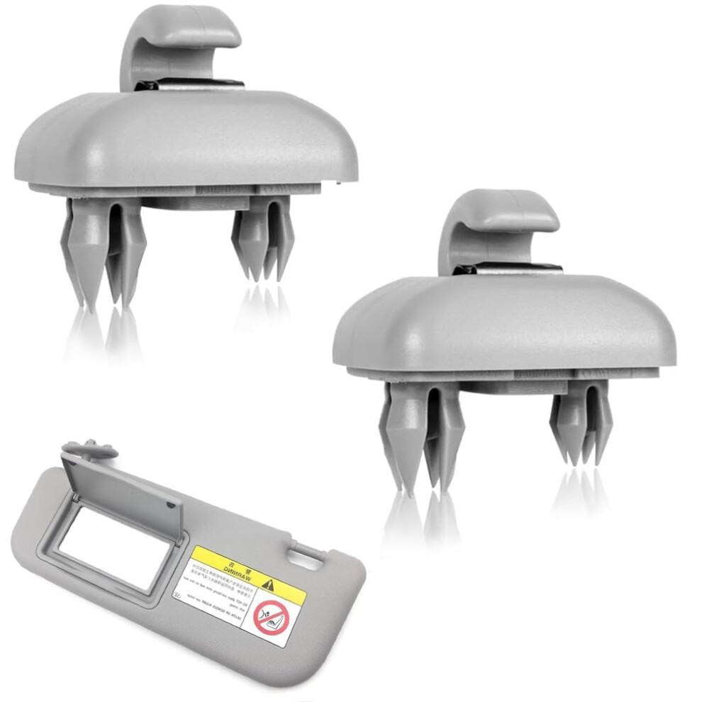 Sun Visor Clip, 2-Pack Car Sun Visor Holder Compatible With A3 A4 A7 Q3 Q5 S4 S5 B6 B7 B8 (8E0 857 562) Anti-Glare Grey 6482260020860