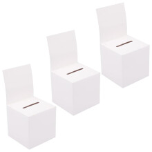 Pack of 3 Raffle Boxes with Removable Heads for Fundraising, Charity Donations, Voting - Durable, Versatile Design