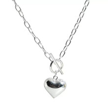 925 Sterling Silver Heart Necklace for Women, Adjustable Closure Silver Chain Jewelry, Elegant Gift for Her