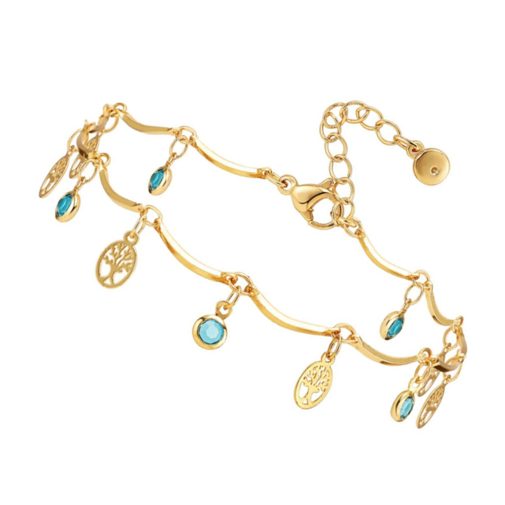 Foot Chain for Women Adjustable Gold-Plated Anklet with Pendant Elegant Beach Wedding Travel Jewelry for Women