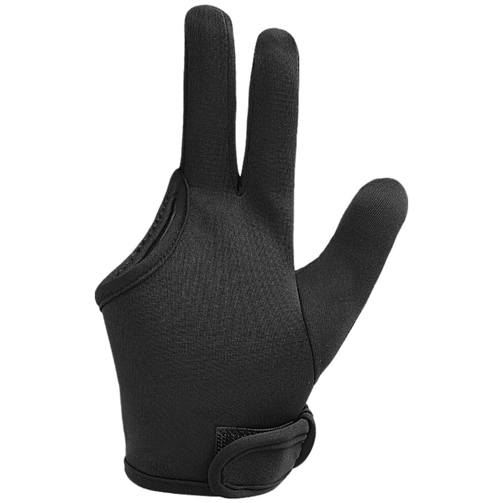 Black Curling Iron Gloves, Heat Resistant 3-Finger Mittens, Flexible Fit For Steam Irons, Washable Protector (Left)
