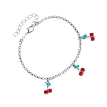 Cherry Pendant Anklet for Women, Delicate Foot Chain in Stylish Design, Durable Beach Accessory for Casual Outfits