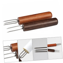 Moxibustion Extension Tool Set - 2-Piece Moxa Holder with Wooden Handle for Home Acupuncture, Portable and Durable