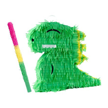Dinosaur Pinata Toy for Boys Birthday Party Game with Stick, Colorful Festival Decoration for Baby Shower and Cinco de Mayo
