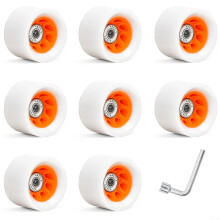 Roller Skate Wheels 58 x 39 mm, 8 Pieces, Smooth and Wear-Resistant, Orange 92A, For Indoor and Outdoor Use