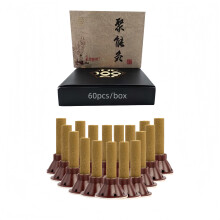 Moxa Rolls Self-Adhesive 10mm x 40mm Ai-Ye Mugwort Design for Moxibustion Therapy 60 Pieces Strong Penetration