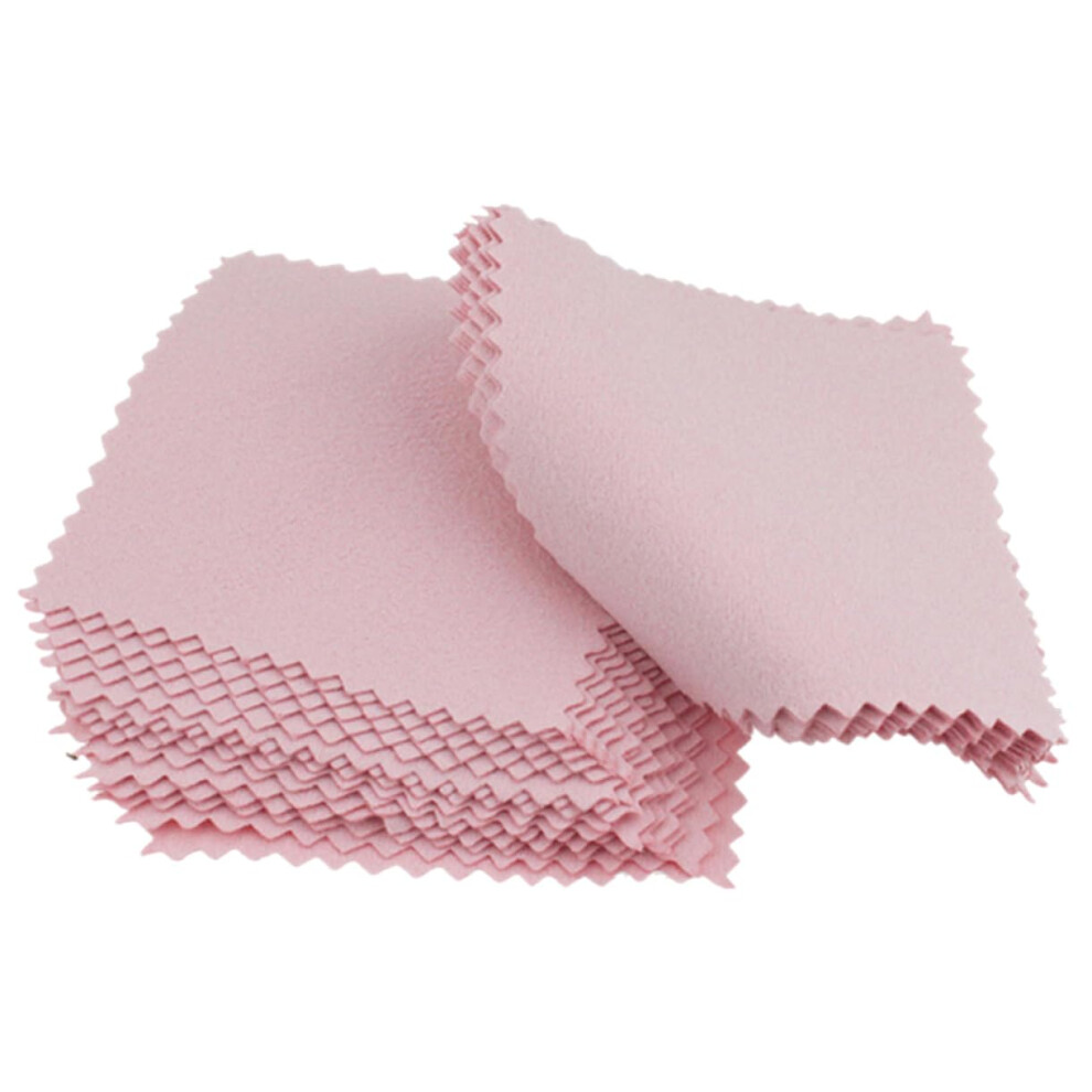 Pink Pack Of 80 Suede Glasses Cleaning Cloths For Polishing Jewelry And Lenses, Soft Microfiber Wipes For Eyeglasses