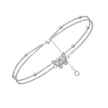 Delicate Double Layer Ankle Bracelet for Women Summer Fashion Jewelry Lightweight Adjustable High-Quality Material