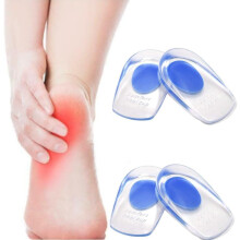Silicone Heel Pads Gel for Heel Spurs, Plantar Fasciitis, Achilles Pain Relief, Soft Pressure Insoles