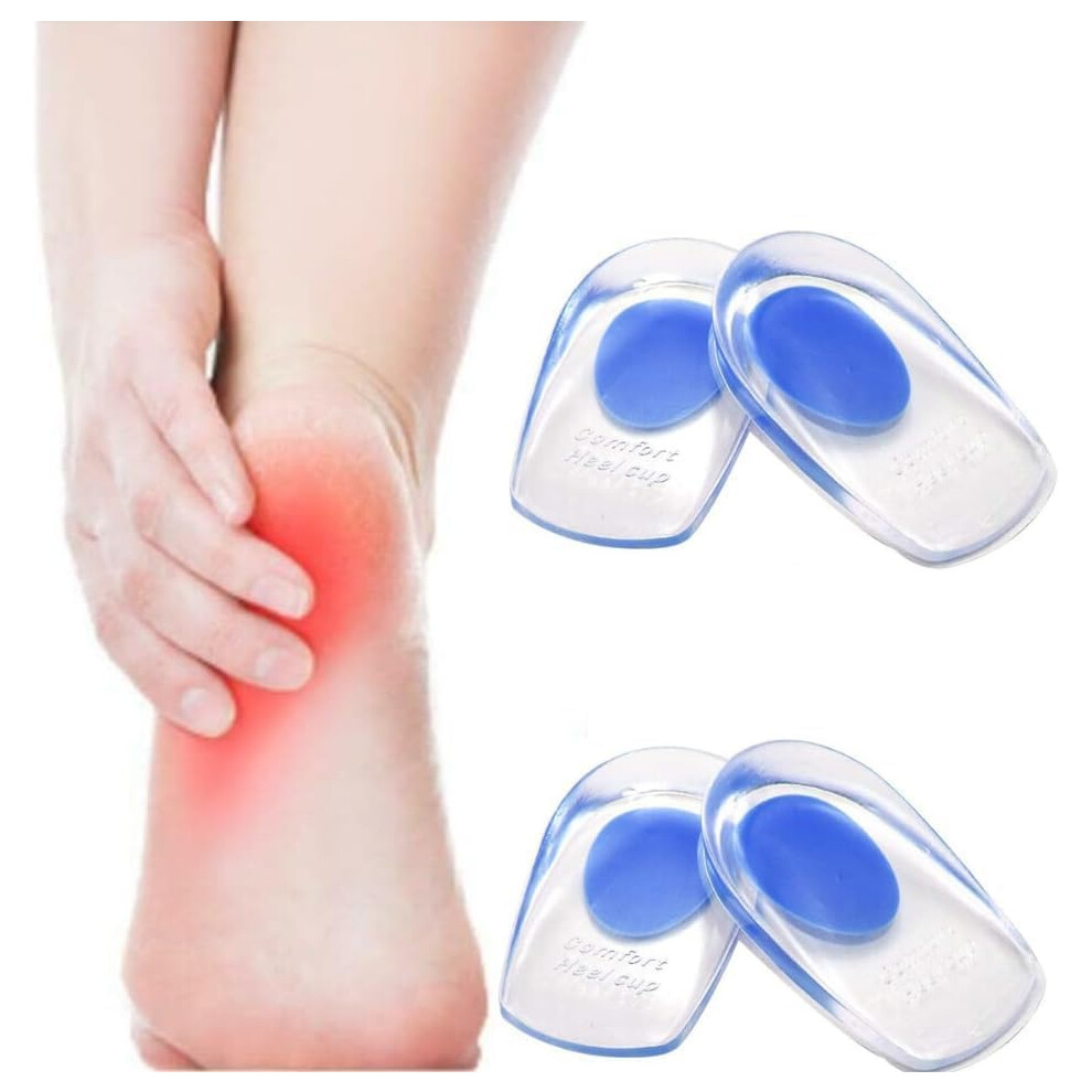 Silicone Heel Pads Gel for Heel Spurs, Plantar Fasciitis, Achilles Pain Relief, Soft Pressure Insoles