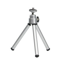 Flexible Mini Tripod with 2 Sections for Projector Camera, Adjustable Height, Silver Color, Lightweight Design