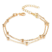Gold and Silver Pearl Anklet for Women Vintage Summer Beach Sandals Foot Jewelry Adjustable Size Foot Chain