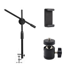 35-55 cm Adjustable Camera Mount Tripod for Overhead Mobile Phones, Compatible with Webcam and Ring Light, Flexible Arm with 1/4 Inch Ball Head