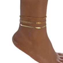 Mode Sexy Fußkettchen Armband Cheville Barfuß Sandalen Fuß Schmuck Bein Kette für Frauen, Verstellbare Größe, Edelstahl 50287