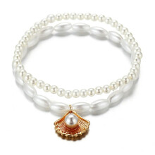 Simulated Pearl Necklace Wedding Anklet Bracelet for Women Gold Color Shell Pendant Jewelry Gift Anklet 50287