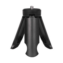 Mini Tripod Phone Stabilizer for Smartphones, Compact Design, Adjustable Height, Lightweight Black Material