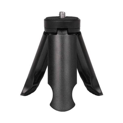 Mini Tripod Phone Stabilizer for Smartphones, Compact Design, Adjustable Height, Lightweight Black Material