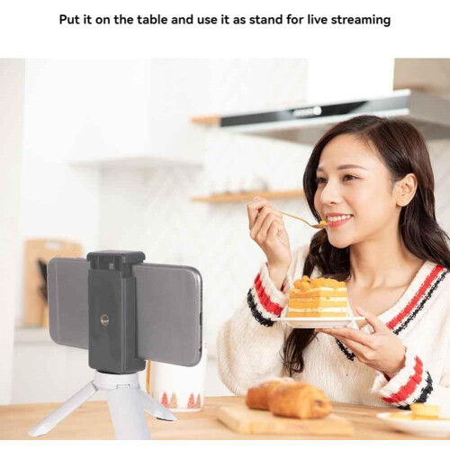 Mini Tripod Phone Stabilizer for Smartphones, Compact Design, Adjustable Height, Lightweight Black Material 2