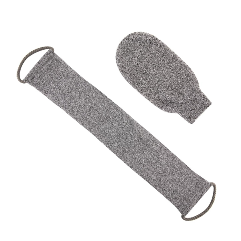 1satz Bamboo Fiber Exfoliating Gloves and Bath Towel Set for Gentle Skin Cleansing, Durable and Comfortable for Home Use