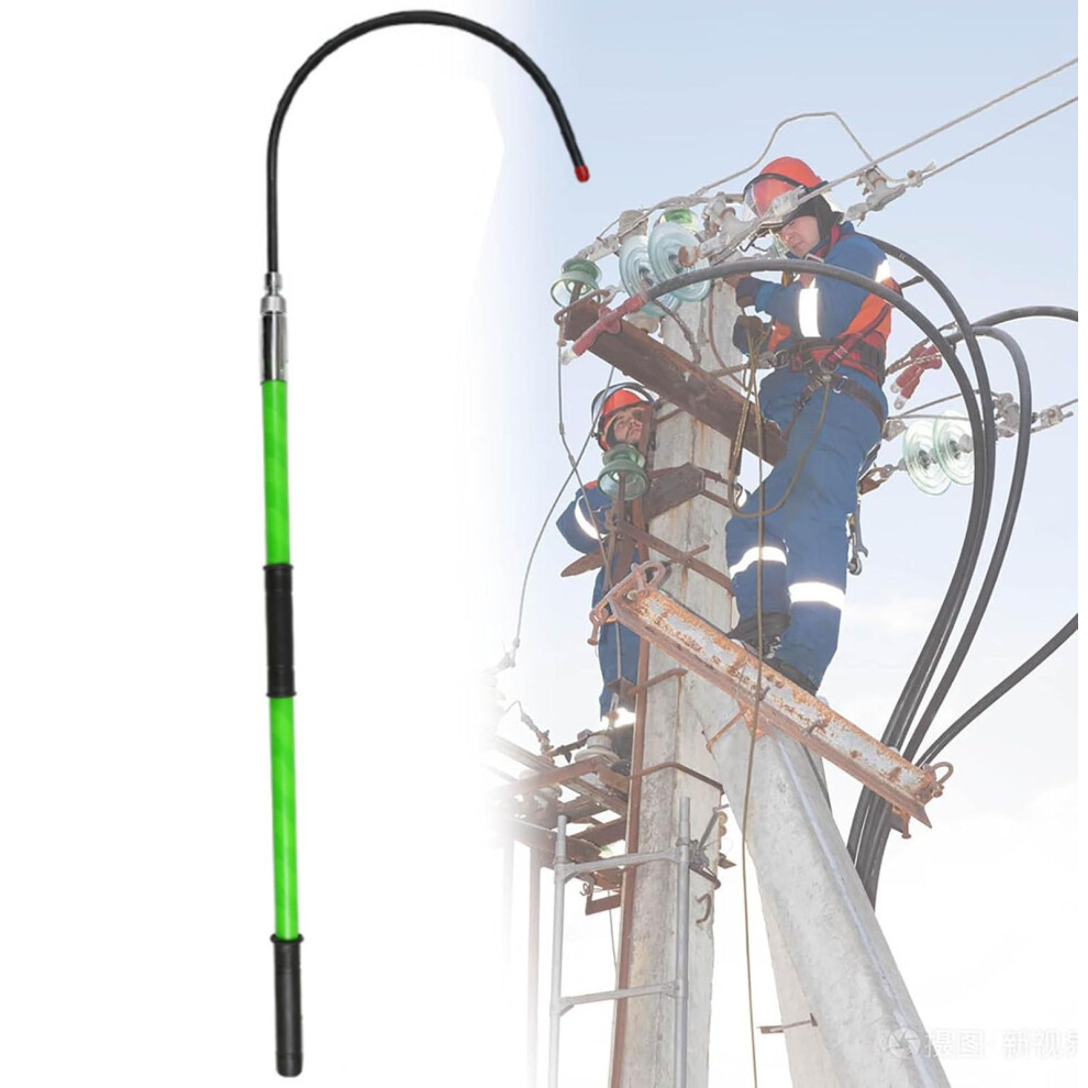 Lightweight Insulated Rescue Hook - 1.5M Fiberglass Safety Tool - High Voltage Emergency Rescue Pole - Green 4.9Ft 6447073036675