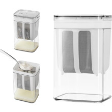 Yogurt Maker Strainer - Multi Yoghurt Strainer with Fine Mesh Bag & Lid for Thick Greek Yogurt, Soybean Milk, Berries, Soup, Fruit Juice, Coffee, Tea