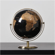 World Globe Black Ocean 24cm Globe with Metal Stand for Education and Office Decoration, Clear Markings for Geography Use