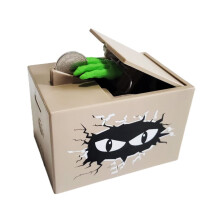 (Gray) Ghost Hand Piggy Bank, Funny Terrible Stealing Coin Bank Prank Toy Money Saving Box Surprise Money Bank Toy (Grey)