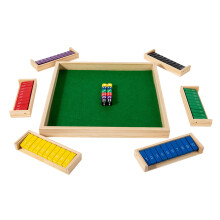 Shut The Box Game - Wooden Portable Dice Game for Family Nights, Camping, Coffee Table, Team Building Activities